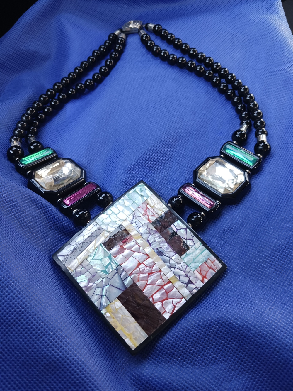 Multicolor Mosaic Pendant Necklace - Women Jewelry